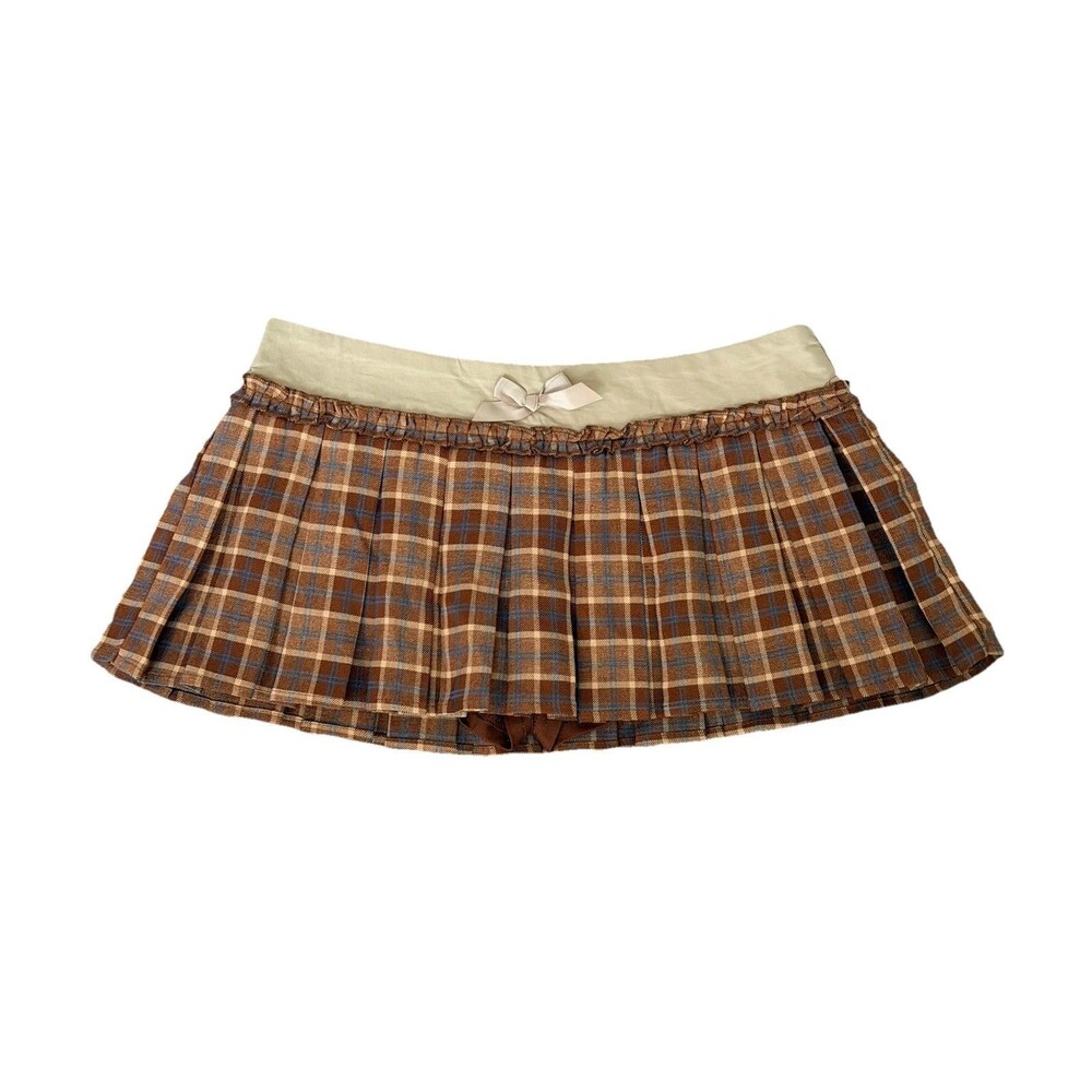 New Edikted Womens Alexi Micro Mini Plaid Skort Inner Shorts S Small Preppy NWT